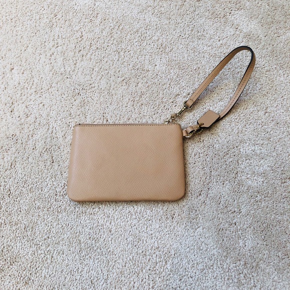 Coach Crossgrain Leather Wristlet - Nude - Picture 2 of 5